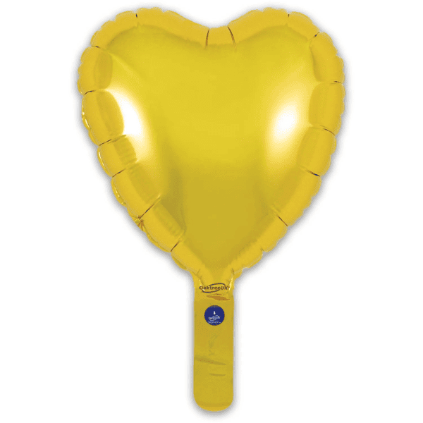 (image for) 9" Gold Heart Self Sealing Foil Balloons 5pk